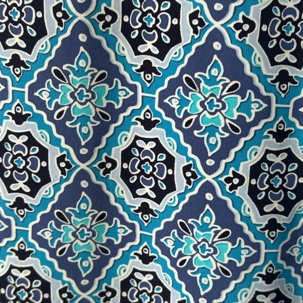Tommy Bahama Tika Tiles Split-Neck Swim Dress Pop Over Pockets Beach Vacation M - Picture 6 of 9